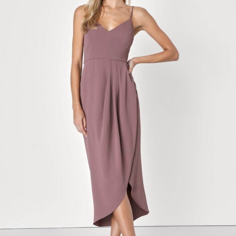 Lulus Reinette Mauve Purple Midi Dress - Size M
